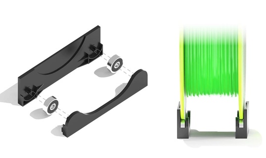 rollerbars - mini filament rollers 625 bearings 3d printer 625zz bearing spool holder minimalist roller accessories 3d print model - Mito3D