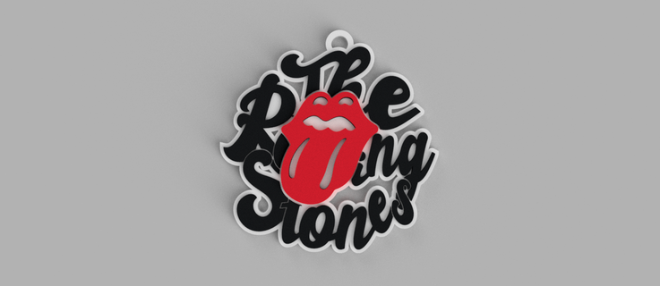 rolling stones - rock keychain pendant earring 3d print model - Mito3D
