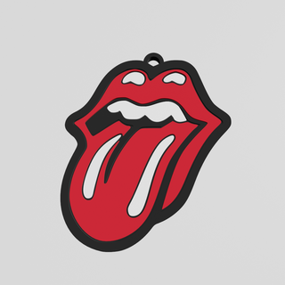 rolling stones key ring keychain chain plate rollin roling stone stons accessory rock metal logo classic rings decoration backpack keys 3d print model - Mito3D