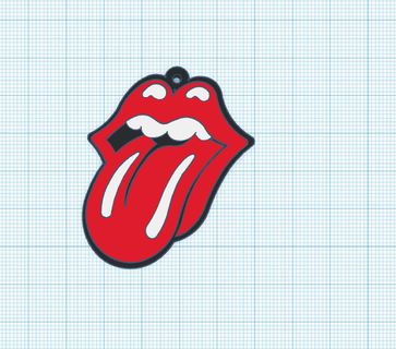 rolling stones tongue keychain Art language music band 3d print model - Mito3D