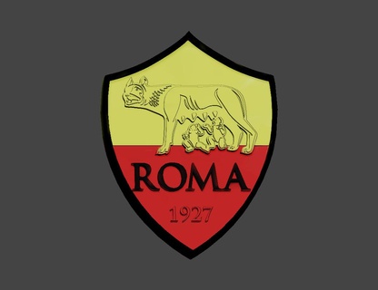 roma shield soccer low poly rome 3d print model - Mito3D