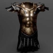 romano chestplate juego 3dmodel frente de la espalda las correas almohadillas el bronce simple 3d print model - Mito3D