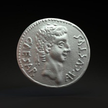 romano moneta imperatore augusto arte i soldi denaro contante Tesoro antico denari stampabile imperator banca sculture 3d print model - Mito3D