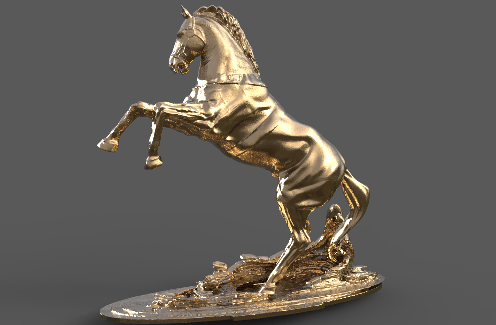 roman emperor horse statue 3D print model - Mito3D