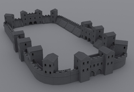 roman fort 28 mm tabletop terrain rpg dnd medieval supportfree old stone castle ancient structure playable interior modular 28mm 25mm 15mm wargame 3d print model - Mito3D