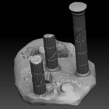 romano, grego ruína coluna jogo jogos o terreno dispersão de romano pathfinder masmorras e dragões 3d print model - Mito3D