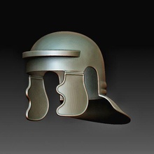 romano casco alto poli printable model gadget arte cavaliere 3d print model - Mito3D