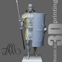 roman legionary art warrior shield 3d print printable soldier sculpture miniature hystorical character helmet weapon armor miniatures figurines 3d print model - Mito3D
