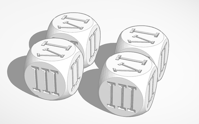 roman numeral dice game man 3d print model - Mito3D