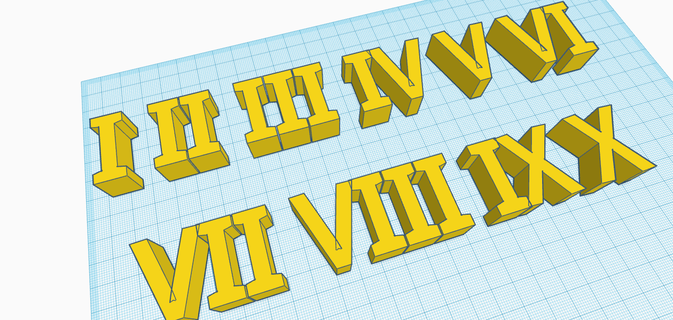 roman numerals Game numbers romans 3d print model - Mito3D