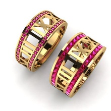 roman numerals ring jewelry gold silver diamond jewellery jewel engagement wedding fashion goldring 3d print model - Mito3D