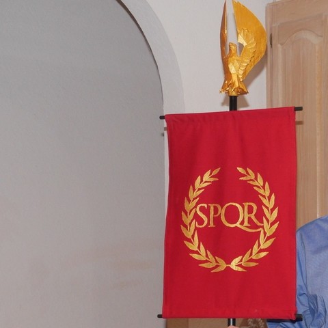 römische SPQR tun banner Schablone Kunst Anzeichen logos 3D print model - Mito3D