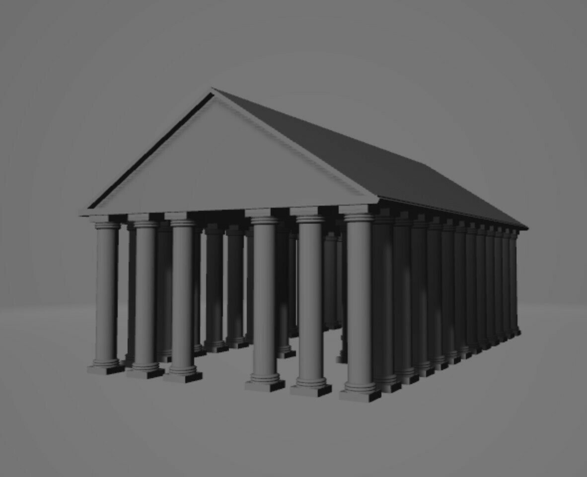 roman temple walls 3D print model - Mito3D