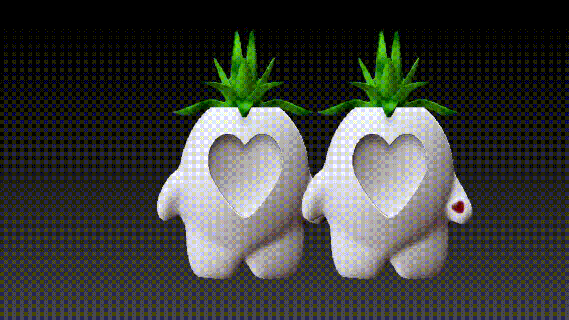 romantique poterie art pot l'amour déco plantes matera décoration 3d print model - Mito3D