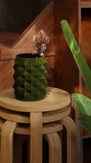romb vase pot decorating flower home decor cozy 3d print model - Mito3D