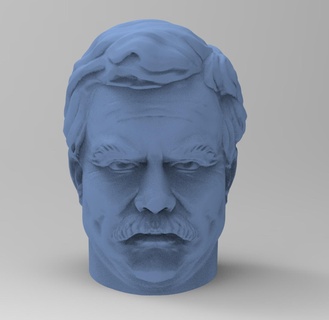 ron swanson head parks recreation 3d print model - Mito3D