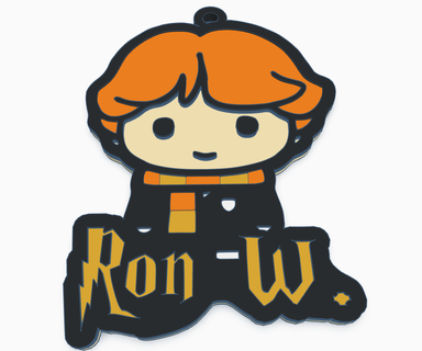 ron weasley keychain harry potter friendship loyalty fanatic saga 3d printing stl gift collection design details fun entertainment personality recollection friends character icon 3d print model - Mito3D