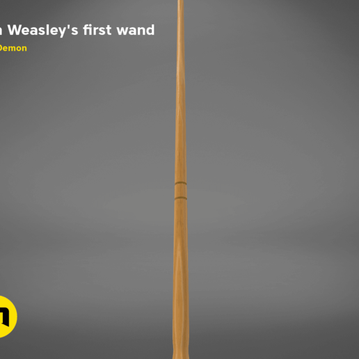 ron weasley s primeira varinha jogo primeiro o filme postproces 3d imprimir brinquedo assistente mágico magia traje cosplay hogwarts fantasia feitiço potter harry 3D print model - Mito3D