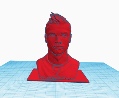 ronaldo estatua fútbol cabra frio 3d print model - Mito3D