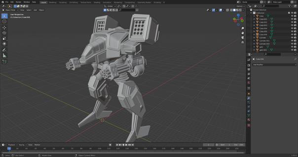 ronin rápido respuesta mech rrrm mecha robot juguete ligero 3d print model - Mito3D