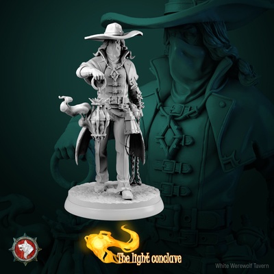 roody phantom hunter 32mm 75mm heroic miniature pre-supported tabletop highquality toy game 3dminiature dnd dndminiature creature monster presupported ttrpg rpg human 3d print model - Mito3D