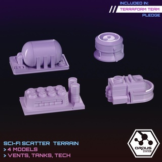 rooftop cover attachments scatter 40k city industrial star cyberpunk terminal terrain scif wars tabletop infinity 28mm scenery killteam objective 3d print model - Mito3D