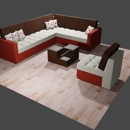 room game house model armchairs decoration design set parts 3D print model - Mito3D