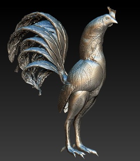 rooster rooster fight  3d print model - Mito3D