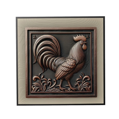 gallo animale sollievo arte animali yeggi mito3d fallimento google ciondoli medaglione animal relief wall art parete 3d print model - Mito3D