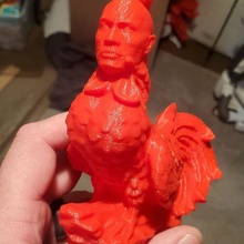 rooster dwayne rock cock v2 art johnson head 3d print model - Mito3D