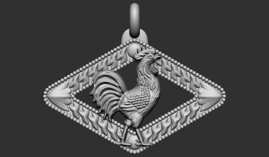 rooster earrings pendant rooster earrings pendant necklace earing pendant rooster fight  3d print model - Mito3D