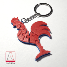 rooster flexi keychain fashion key ring france animal toy 3d print model - Mito3D