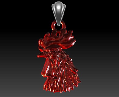 rooster pendant 3d print model - Mito3D