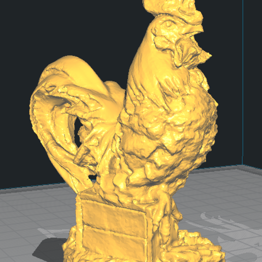 coq - la photogrammétrie art animal numérisation jouet profitez de ave d'oiseaux sculpture 3D print model - Mito3D