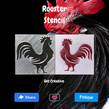 rooster stencil 3d print model - Mito3D