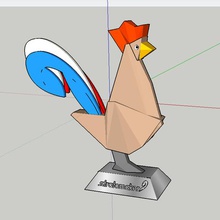 rooster stratomaker contest art animal toy low poly cock france 3d print model - Mito3D
