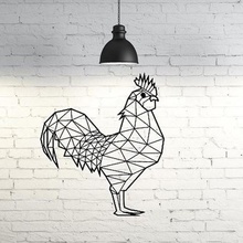 rooster wall sculpture 2d art low poly decoration 3d print model - Mito3D
