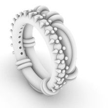 anneau de corde bijoux pierre précieuse gem l'anneau la 3d print model - Mito3D