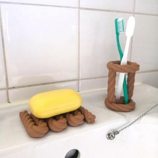rope soap dish & toothbrush holder bathroom household homed 3d print model - Mito3D