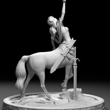 rosa arte centauro guerriero femmina pace statua Sagittario 3d print model - Mito3D