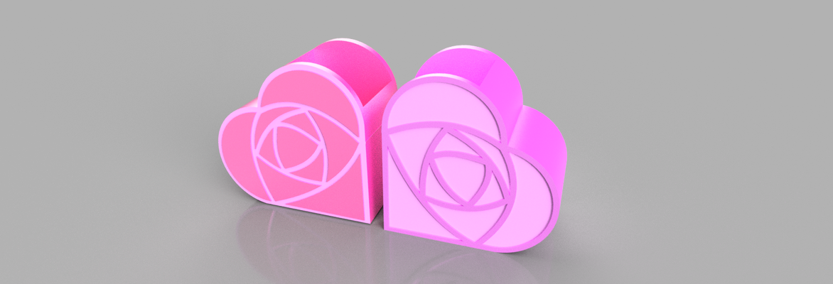 rosa coraz n lapiceros home lapicero organizador lapicera librer a librero decoraci rosas 3d print model - Mito3D