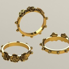 rosario rosa mstica anel jóias bússola cristão religiosa 3d print model - Mito3D