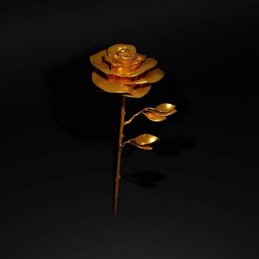 rose gold thorn art romance goldenrose stl 3D print model - Mito3D