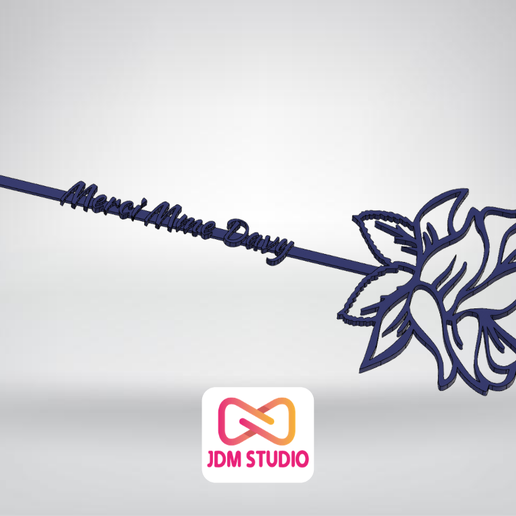 rose - davy pink thank you flower 3D print model - Mito3D