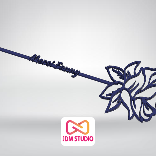 rose - fanny pink thank you flower 3D print model - Mito3D