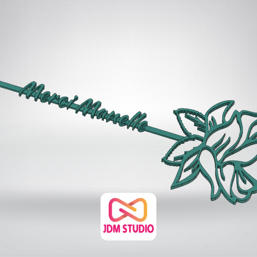 Rose manelle Rosa Liebe danken Name Blume 3D print model - Mito3D
