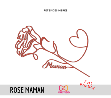 Rosa mamá v2023 rosado 2023 flor 3d print model - Mito3D