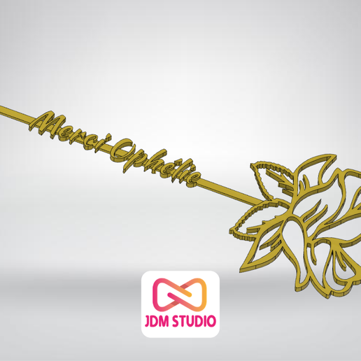 Rose oph Lüge Rosa danken Ophelia Schule Liebe Blume personalisiert 3D print model - Mito3D