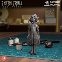 Rose pre supported Jeu dnd miniature minis donjons dragons 32mm tytantroll miniatures Patreon fille manteau 3d print model - Mito3D