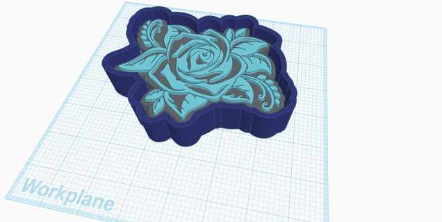 rose 1 rose flower pretty pedal plant love freshie mold  3d print model - Mito3D